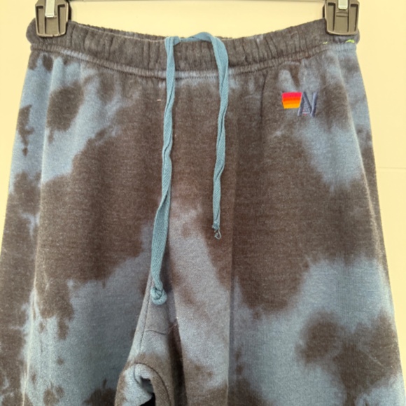 Aviator Nation Dark Blue Tie Dye Pullover Sweatshirt & Jogger Set Activewear - Picture 6 of 10